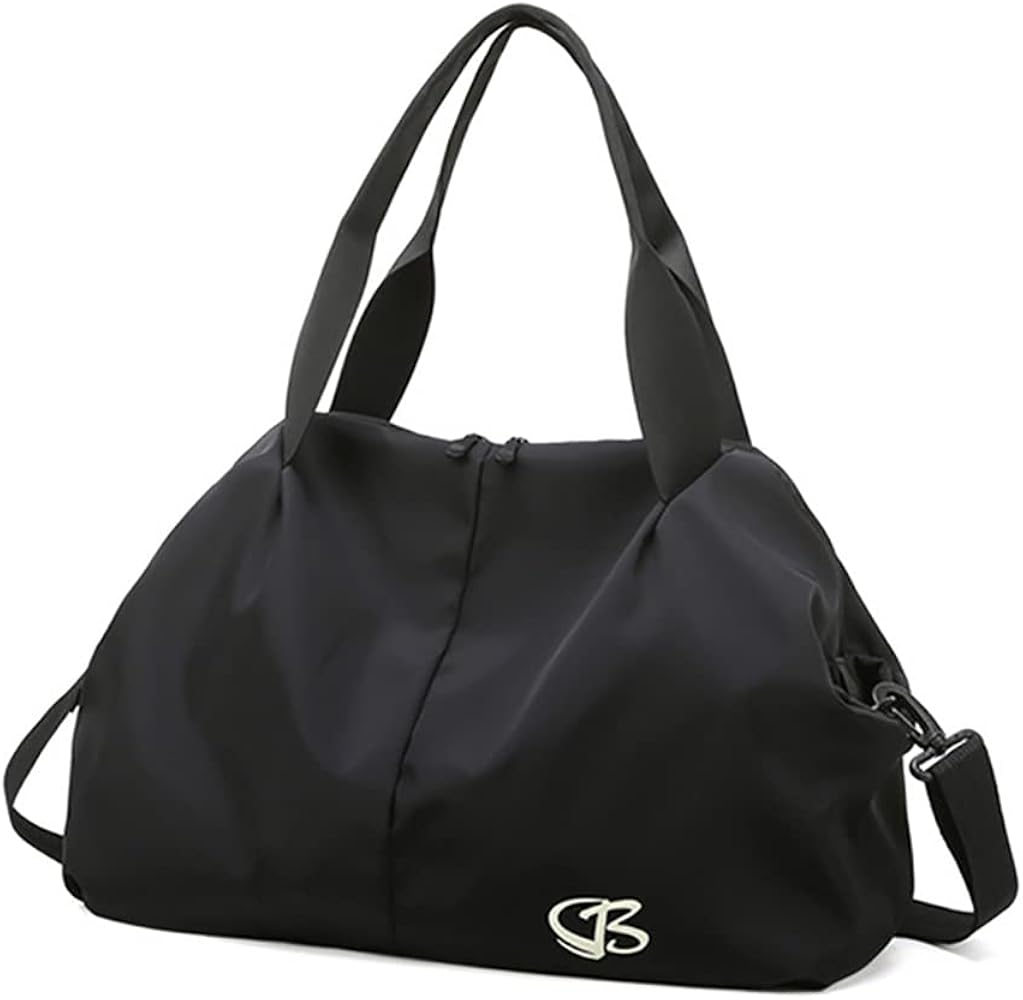 Vllcsla Bolsa Deporte Mujer Bolsillo Humedo, Bolsa Deporte Pequeña Mujer Bolsa Gimnasio Pequeña, Bolsa de Viaje Resistente al Agua, Mochila Gimnasio Mujer, Bolsa de Fin de Semana Suave (Negro)