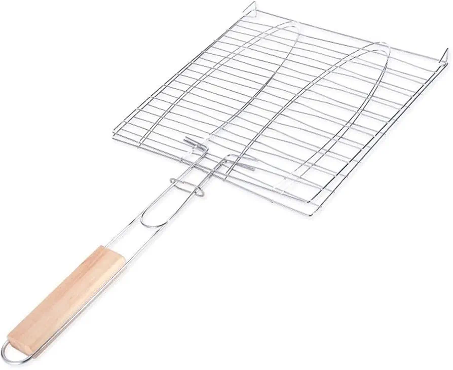 Juego de herramientas de barbacoa de alta calidad para pescado perfectamente asado, red y clip resistentes al calor