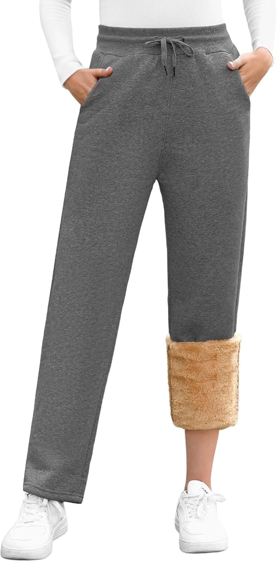 Svanco Mujer Pantalon Térmicos Invierno con Forro Polar Pantalones Chandal Deportivos Largo con Bolsillos Gruesos Jogger Elastica Casual Correr Trekking Ropa de Casa