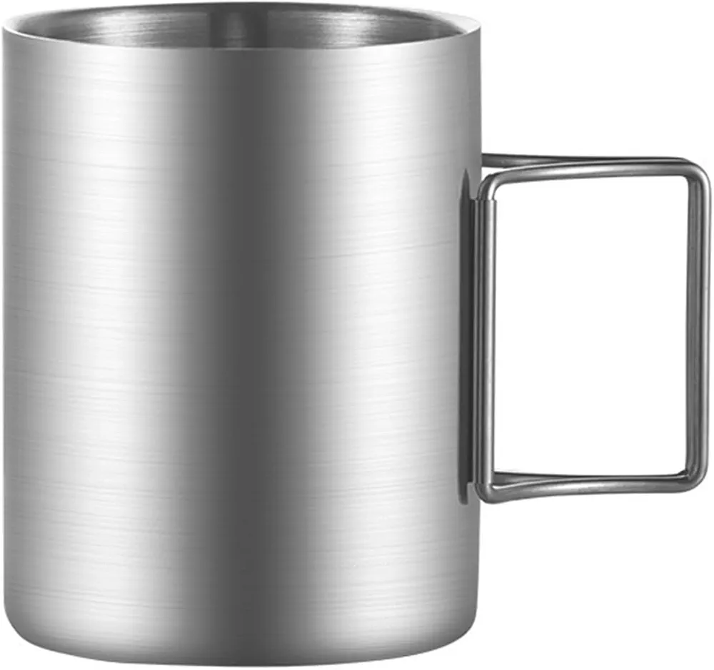 Saiyana Tazas de camping de acero inoxidable, vajilla turística, utensilios de picnic, equipos de cocina al aire libre, utensilios de cocina de viaje, utensilios de cocina, tazas de camping de metal