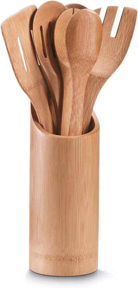 Zeller 25274 Porta-Utensilios de Cocina, Madera, Marrón, 9x9x33 cm