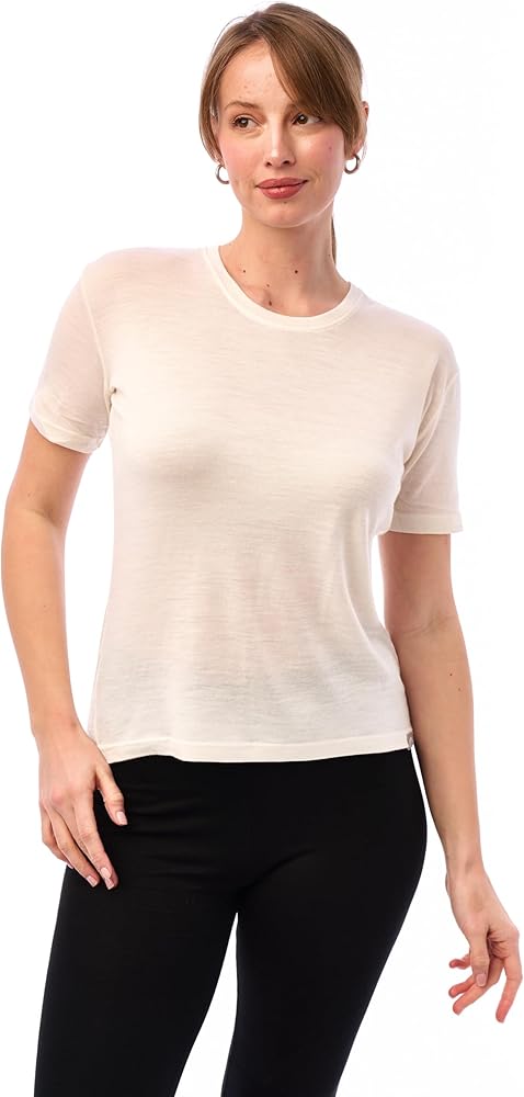 Merino.tech Camiseta Termica Lana Merino Mujer - Ropa Interior Base Layer 100% Lana Merino para Mujer