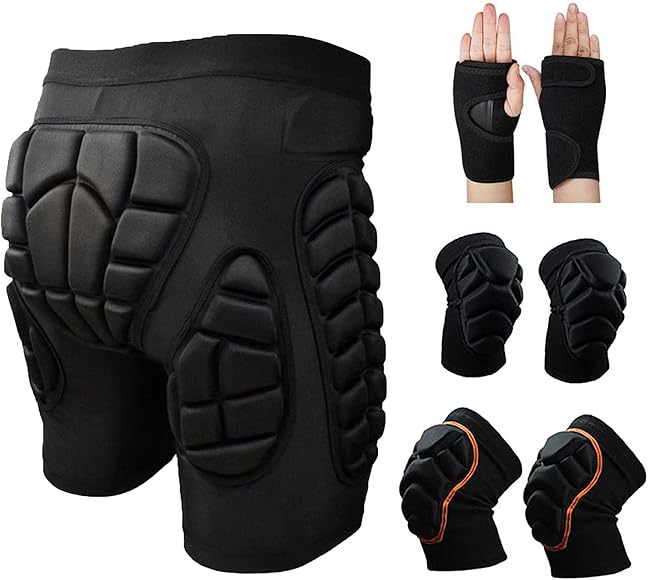 XUEBIN Pantalones Cortos Acolchados De Protección De Cadera 3D, Almohadilla De Cadera 3D De Esquí Para Niños, Equipo De Protección Para Esquiar, Protección De Cadera De Patinaje Acolchada