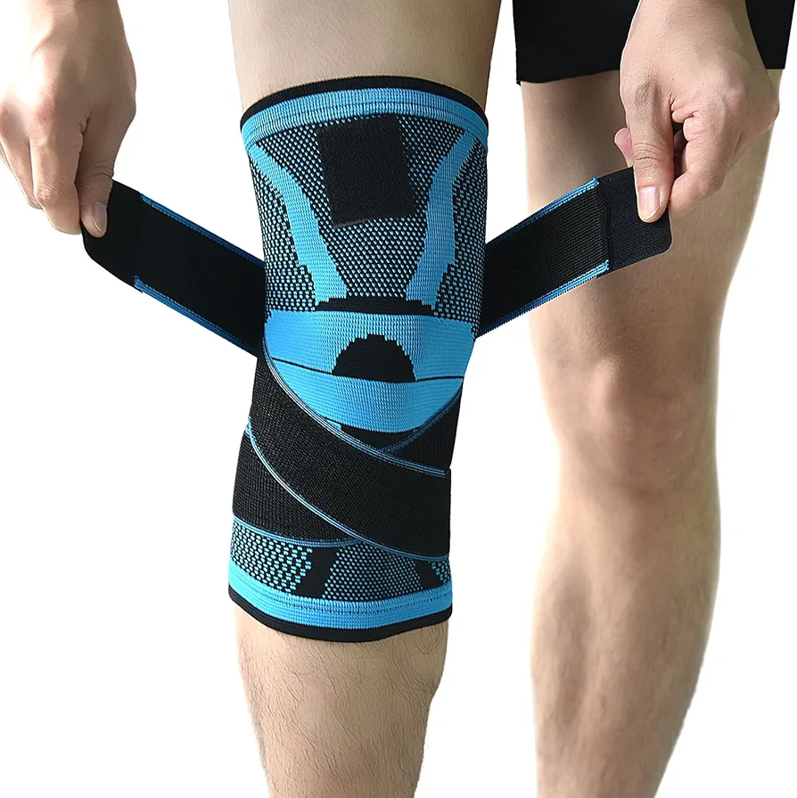 Rodillera, rodillera de compresión, antideslizante ajustable rodilla tirantes para con correa de presión y rodilla Protector de pantalla para correr, deportes, conjunta alivio del dolor, artritis y lesiones Rótula recovery- único