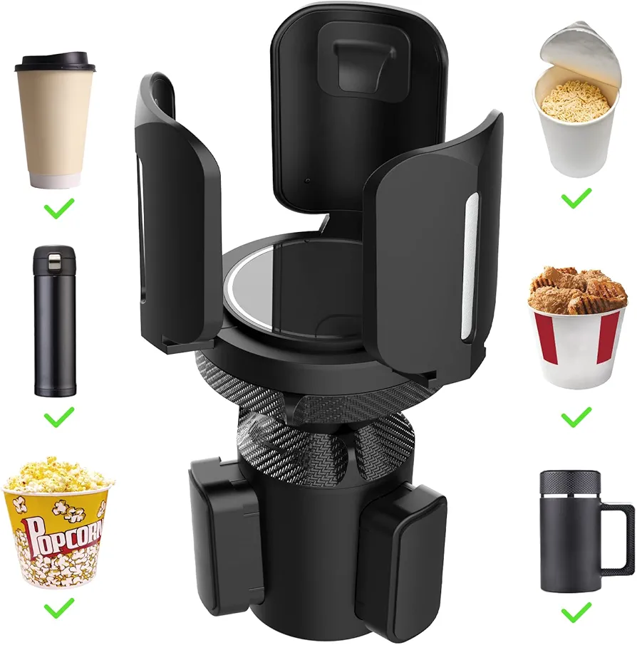 IULONEE Portavasos para Coche Base Ajustable Estante de la Copa del Automóvil Accesorios de Automóviles Car Cup Holder Adaptador Expansor Portavasos para Automóvil para Bebidas (Negro)