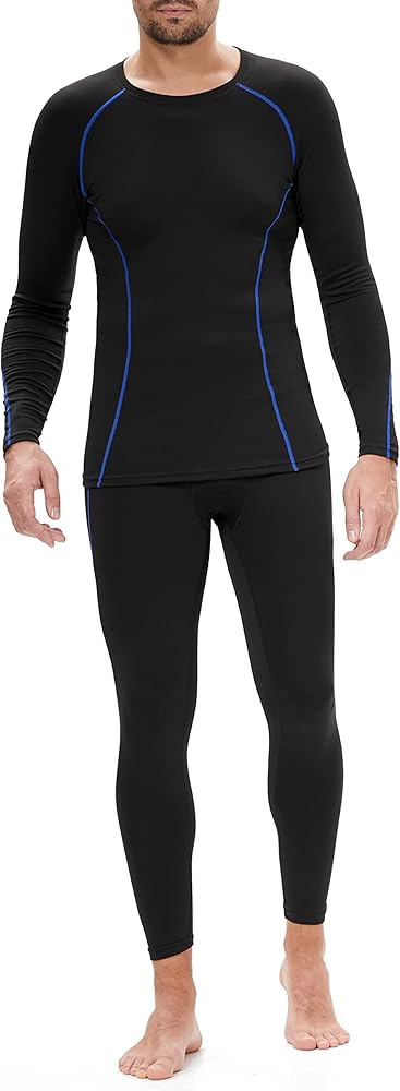 BenBoy Ropa Interior Térmica Hombre Camiseta Térmica Manga Larga Transpirable Set de Ropa Térmica Invierno Deportes Conjuntos Térmicos para Esquí Montaña Ciclismo