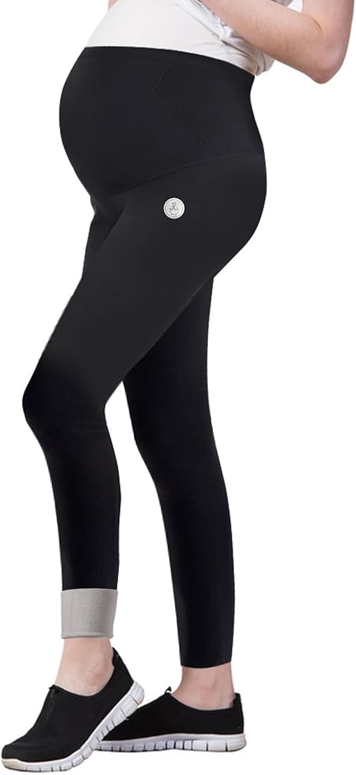 beifon Leggings de Maternidad para Mujer térmicos de Invierno, Leggings térmicos de Cintura Alta, Pantalones de Maternidad con Forro para Mujer