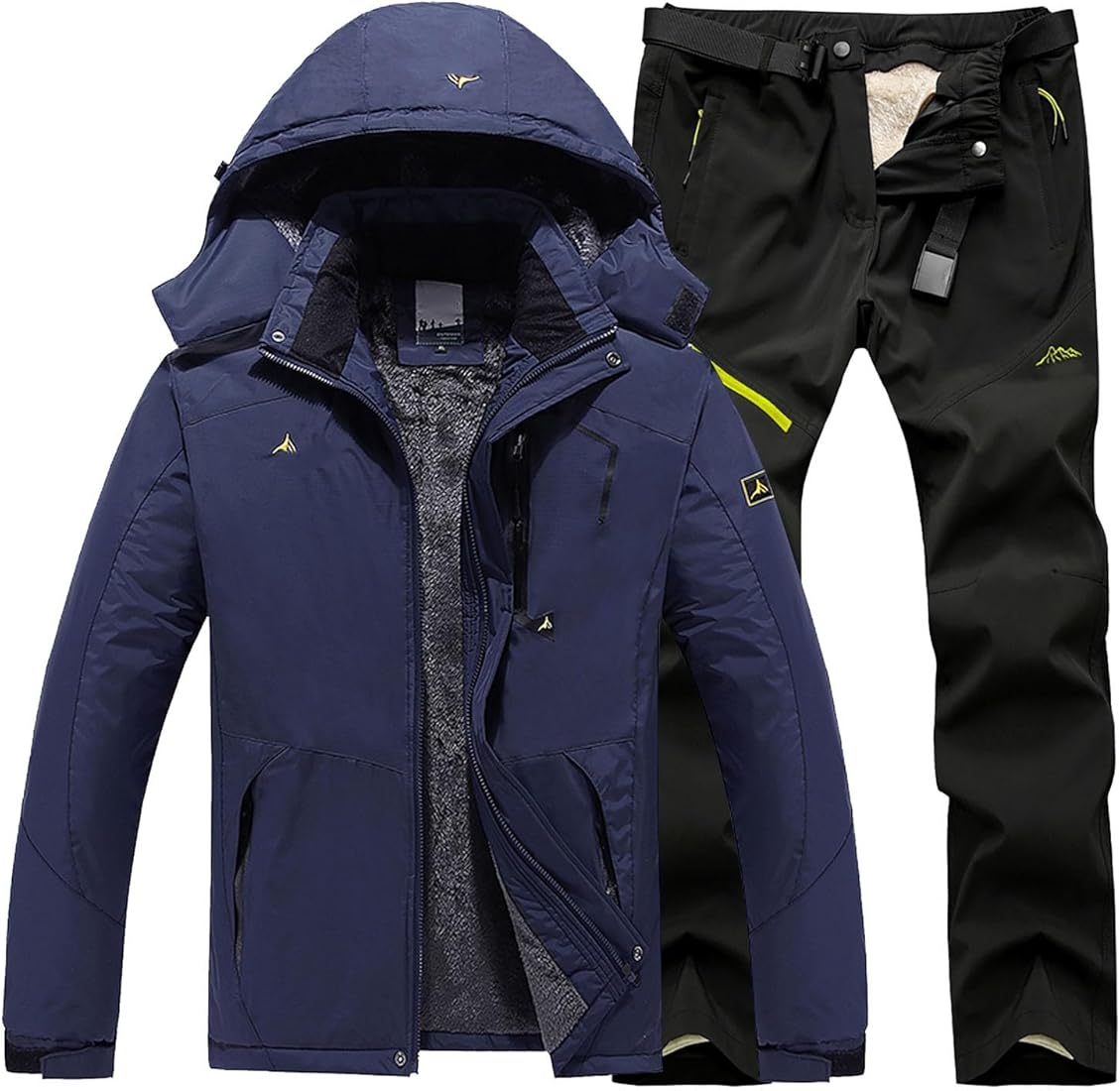 Conjunto de chaqueta y pantalones de esquí para hombre, traje de snowboard impermeable para invierno, equipo de esquí térmico, resistente al viento, ropa de nieve aislada al aire libre, traje de