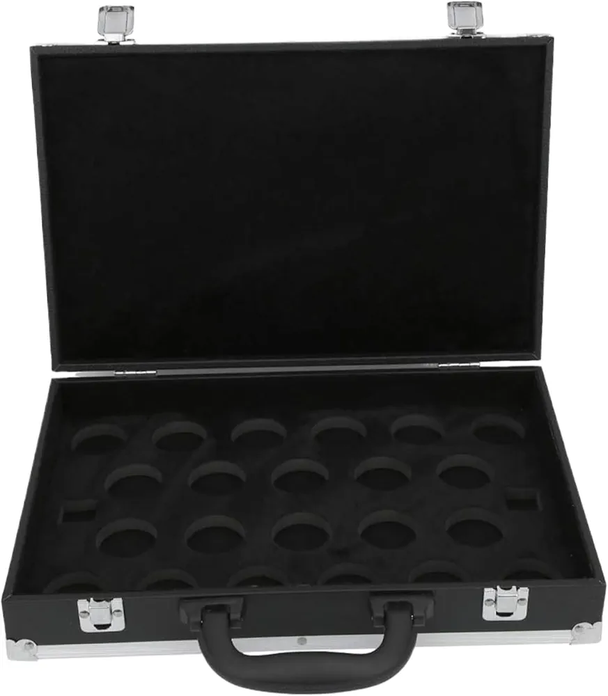 eurNhrN Casos de artículos Deportivos Caso de Pelota de Bola 22 Bolas 14.4X 9.3x2.8 en British Snooker Balls Box de Almacenamiento con Mango y Hebilla Bola de Billar Rectangular