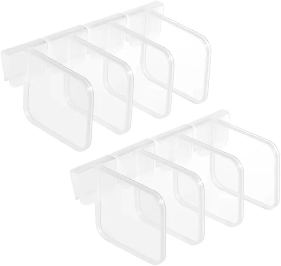 JTMM Separadores de refrigerador (8 piezas) ajustables para cajones, separadores de plástico para el hogar, cocina, suministros de oficina (transparente)