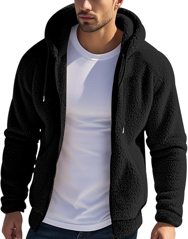 GDGTBNH Chaqueta Tipo suéter de Color sólido de Manga Larga de Invierno para Hombre, Cárdigan de Punto Suelto de Color sólido para Hombre