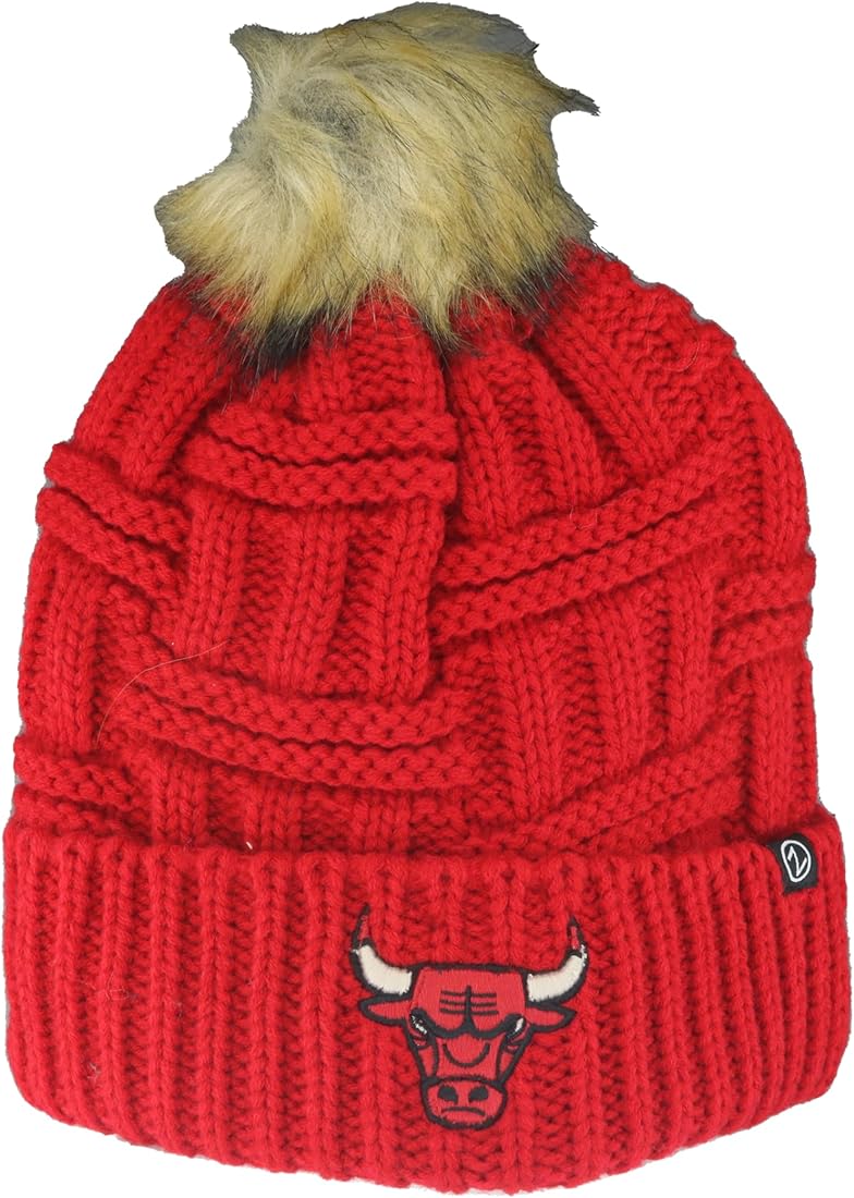 ZHATS NBA Officially Licensed Women's Beanie Faux Fur Pom Boina, Color del Equipo, Talla única Mujeres