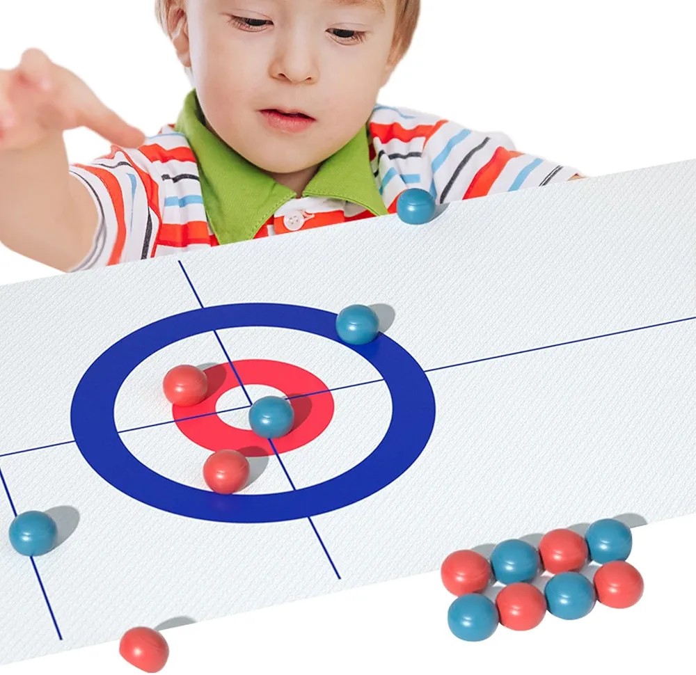 Juego De Curling De Mesa - Juego De Curling De Mesa De Suelo, Juego De Curling De Interior | Divertidos Juegos Familiares De Curling Educativos De Ocio En Interiores, Juego De Curling Portátil