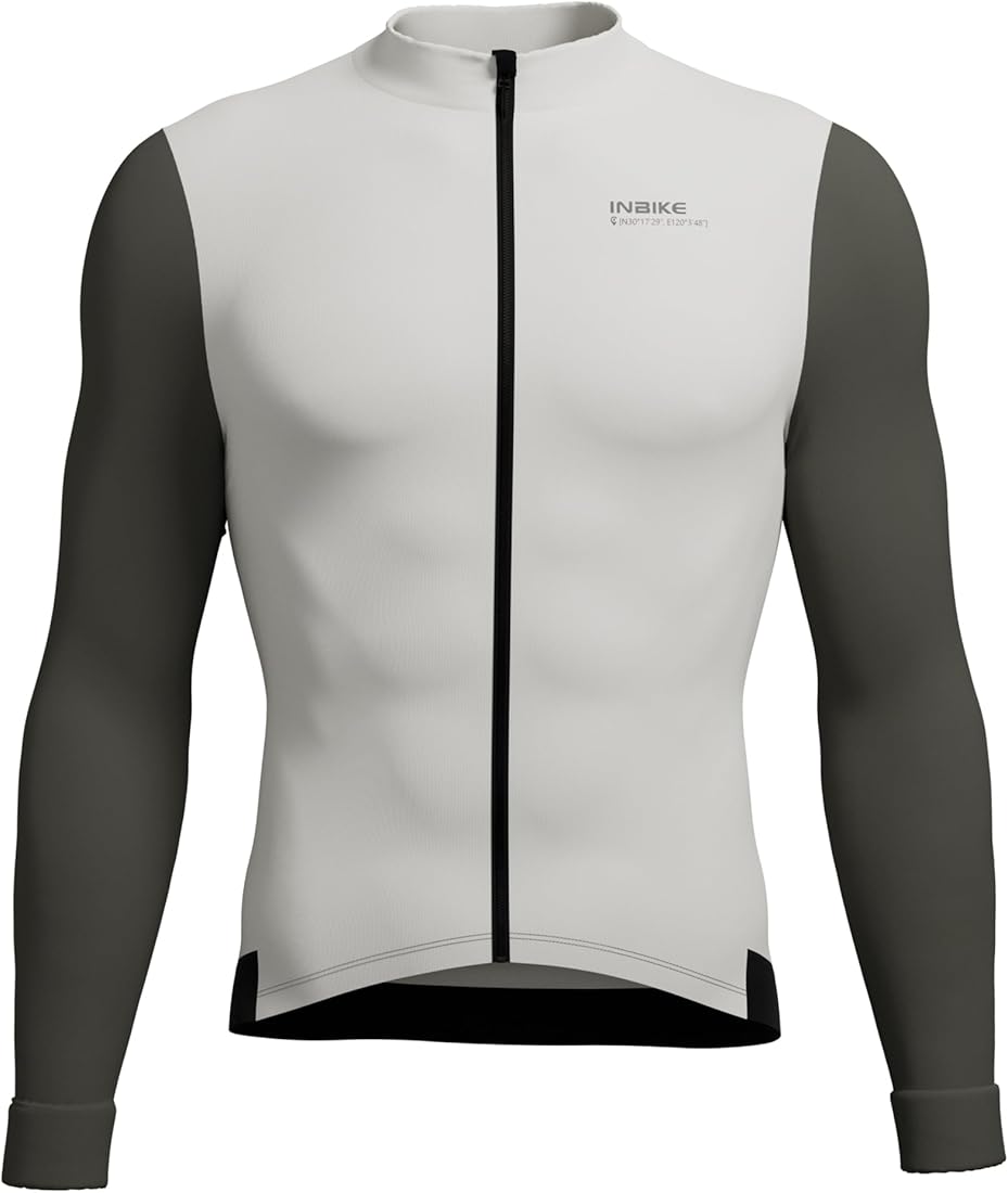 INBIKE Maillot de Ciclismo Hombre Polar Cálido Manga Larga Otoño e Invierno Camisetas de Ciclismo de Montaña Hombre Mujer Secado Rápido Cómodo Marrón Azul Verde YY