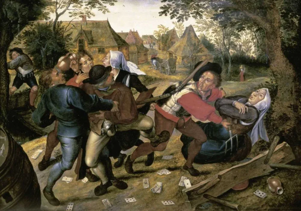 ART-PRINT-on-matte-paper-220gr- The Card-Players Bruegel Pieter the Elder - Juegos & Deportes horizontales Imagen figuras escenas de vida juegos de azar actividades ocio Fine 18_X_26_in