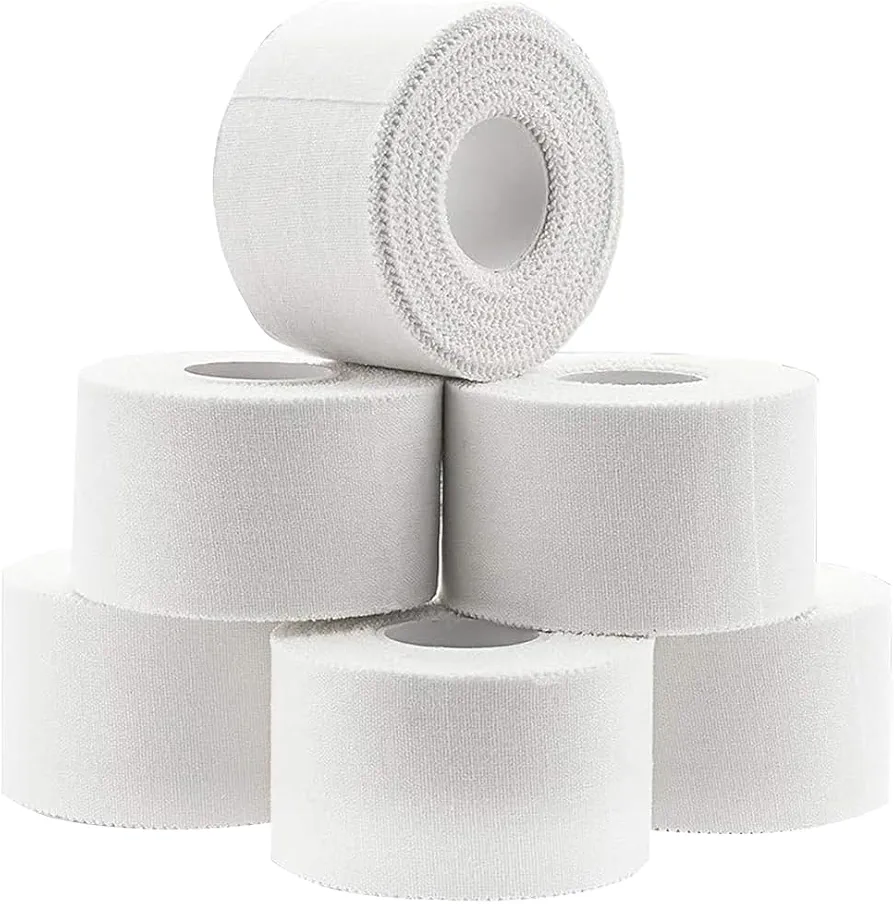 Cinta Adhesiva Deportiva, 6 Rollos 3,8 cm x 9.14 m Tape Vendaje Deportivo, Transpirable Absorción de Sudor, Vendas Autoadhesivas para Apoyar y Proteger las Articulaciones