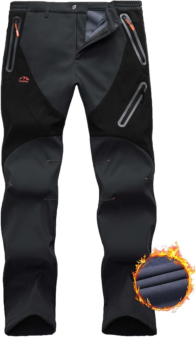 HFDWYJ Pantalones Invierno Hombre Trekking Hombre Impermeables Pantalones Montaña Pantalon Nieve Pantalón Senderismo Hombre Snowboard Invierno Polar Forrado Aire Libre Pantalon Caza Hombre