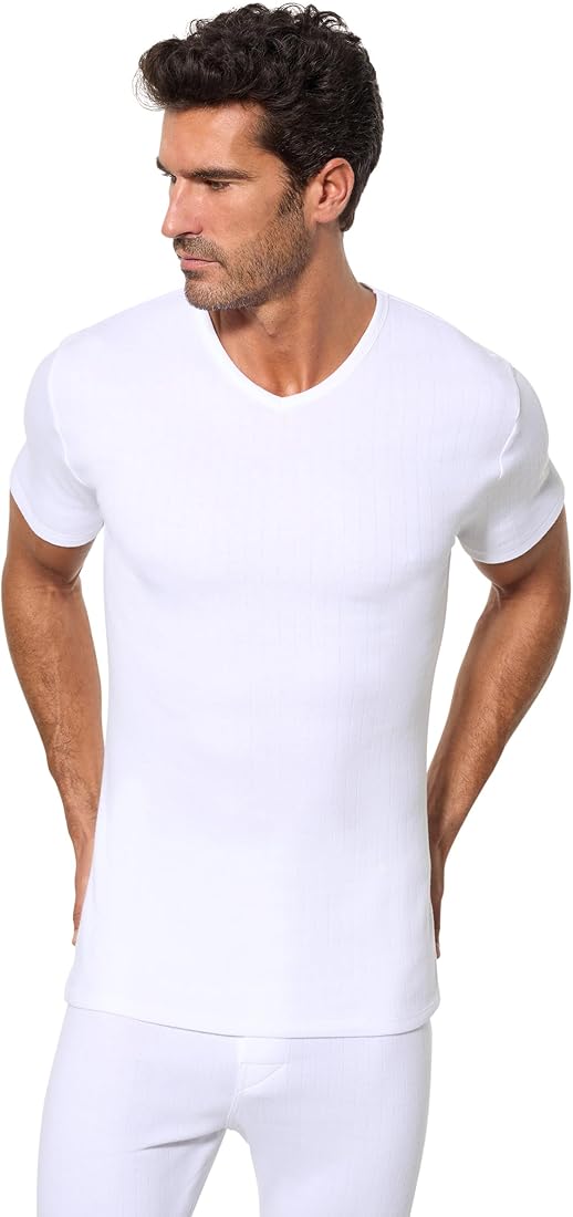 Abanderado Camiseta térmica manga corta cuello pico Algodón de invierno Hombre x1