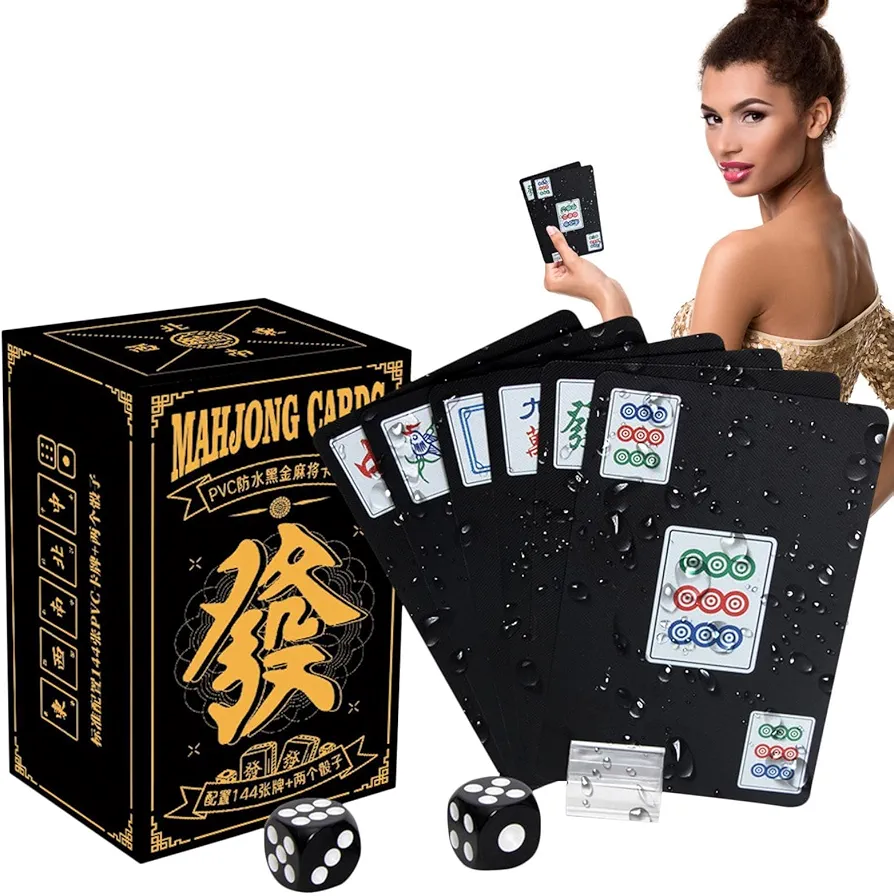 Solitario Mahjong Portátil: Naipes Compactos De Viaje, Naipes Mahjong De Ocio Al Aire Libre | Minii Naipe Resistente A Prueba De Plegado, Cartas De Mahjong De Viaje Para Amigos, Adultos, Actividades A