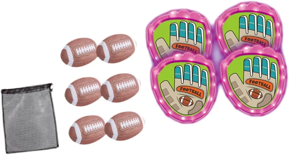 Oshhni Juego de Lanzamiento y Captura Autoadhesivo, Juego de Ocio con 4 paletas y 6 Pelotas, Juego de softbol para niños, Adultos y césped, Morado con Rugby