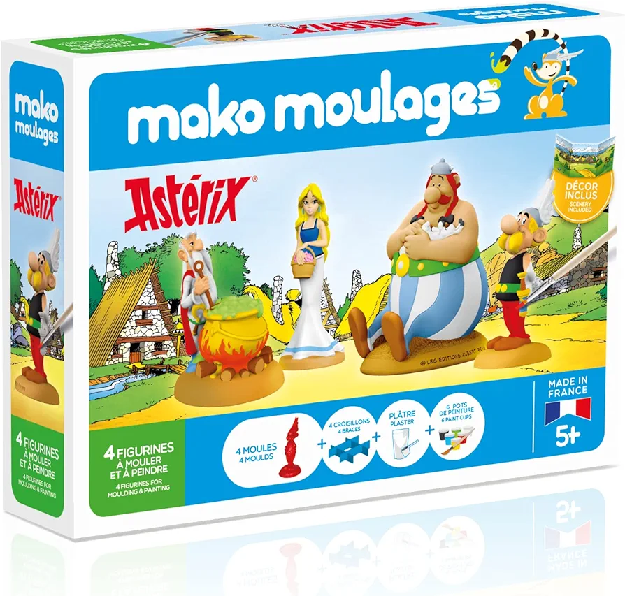 mako moulages Astérix et Obélix-Kit de Ocio Creativo Yeso y Pintura-Estuche de 4 moldes Made in France-para Niños a partir de 5 años-39089, 39089