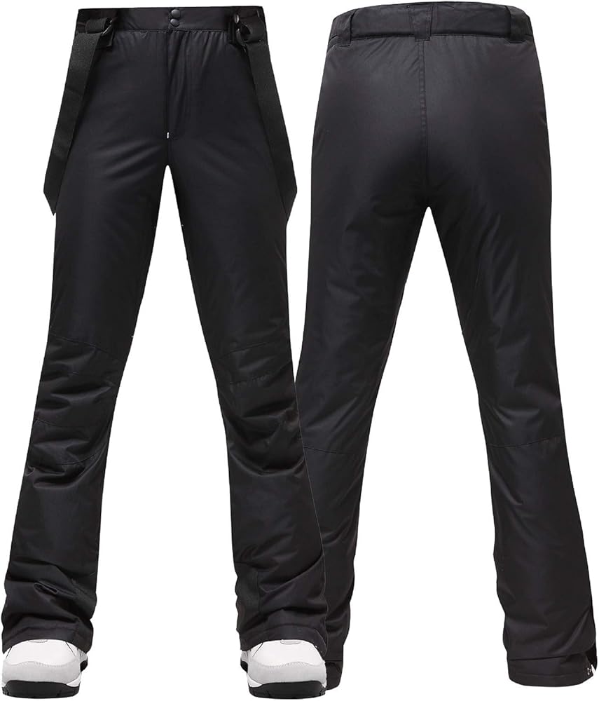 Pantalones de esquí acolchados térmicos para mujer, impermeables, aislados y resistentes al viento, con tirantes ajustables, ropa deportiva de invierno transpirable, equipo de esquí y snowboard,