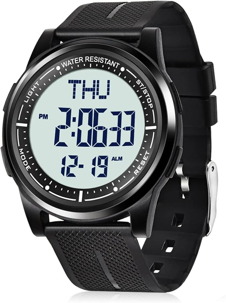 WIFORT Reloj Digital Impermeable con Cronómetro Alarma Cuenta Atrás Doble Hora, Ultra-Delgado Super Pantalla Gran Angular Digital Relojes de Pulsera para Hombres Mujeres