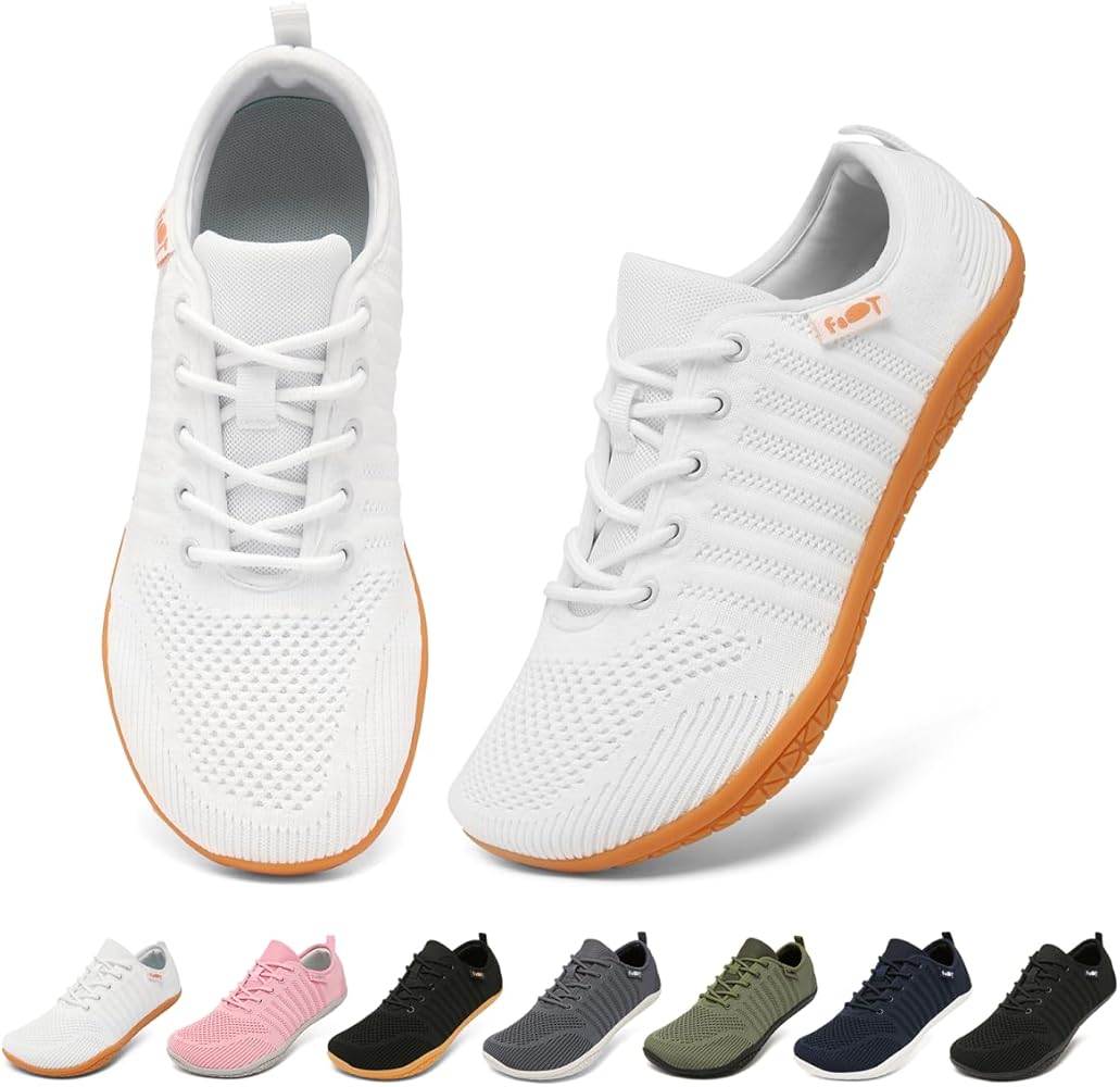 Geweo Barefoot Shoes Zapatillas Minimalistas Ancho Sneakers para Hombre y Mujer Upper Transpirable de Punto Zapatos para Correr Caminar Fitness Tallas 37-47