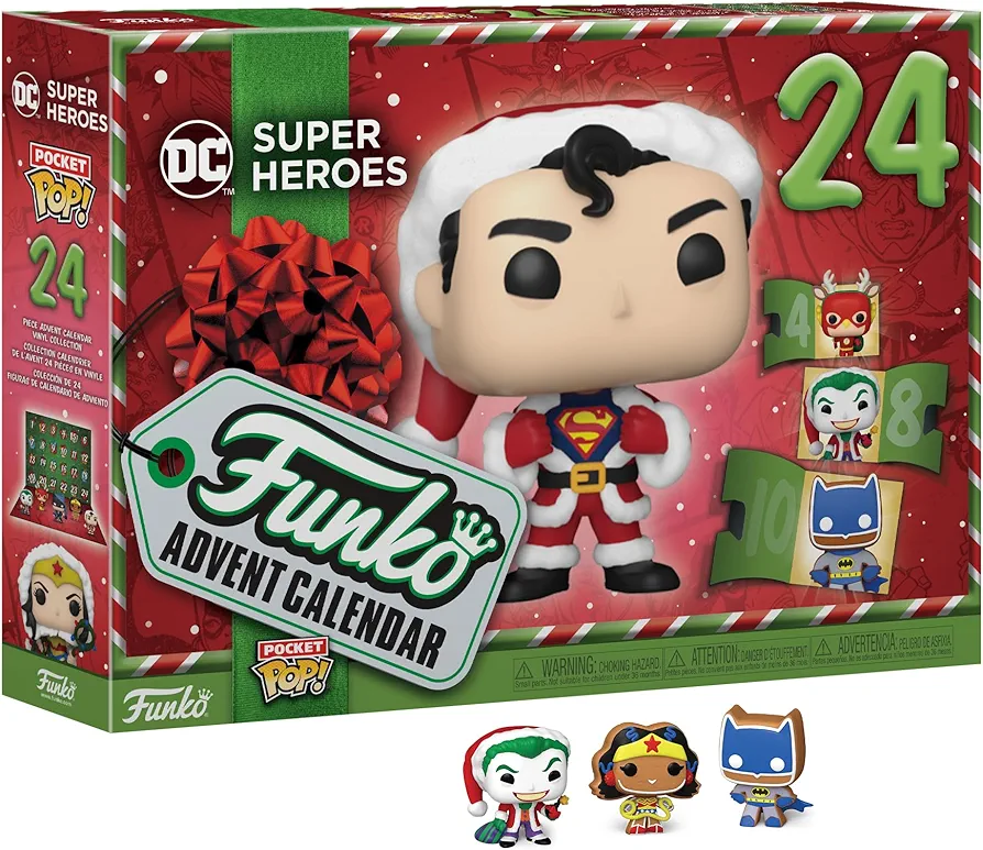 Funko Advent Calendar: DC 2023 - Superman - DC Comics - 24 Días de Sorpresas - Minifigura de Vinilo Coleccionables - Caja Misteriosa - Idea de Regalo - Holiday Xmas para Chicas y Chicos