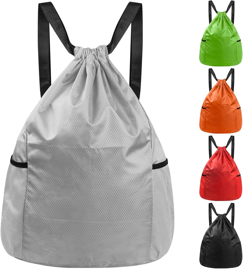 HexinYigjly Mochila con cordón, bolsa de deporte, bolsa de natación, mochila impermeable para deportes, bolsa con cordón para hombres y mujeres para deportes, escuela, viajes, natación y gimnasio