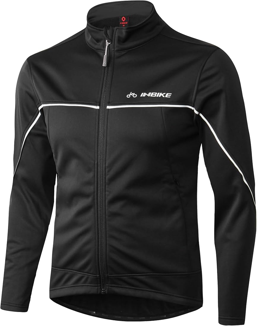 INBIKE Chaqueta Ciclismo Invierno Maillot Ciclismo Hombre Cortavientos Hombre Bicicleta Chaquetas Termicas Softshell Impermeable Con Forro Polar Para Ciclista(QG200)