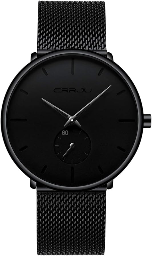 FIZILI Relojes Hombre De Malla Ultra Fino Negro para Hombres Relojes De Pulsera De Moda Minimalista De Lujo para Relojes Hombre Casual Reloj Hombre De Cuarzo Impermeable