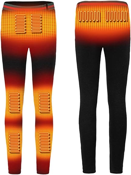 DNJKH Leggings Largas Calefactable USB, Pantalones Calefactable para Mujeres Temperatura Térmica Ajustable, con 8 Zonas Calefactoras(No Incluye la batería)