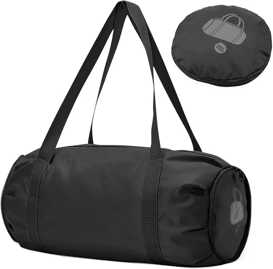 SamHeng Plegable Bolsas de Deporte, 25L Bolsa de Gimnasio Bolsa de Viaje con Bolsillo Seco Húmedo, Ultraligero Impermeable Bolsa de Lona Bolsa de Fin de Semana para Vacacione Cámping Playa