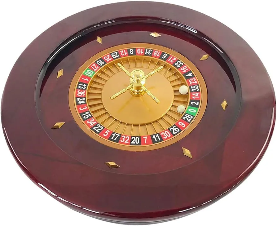 ATIJAA Juego de ruleta de lujo de ruleta de 20 pulgadas, rueda de ruleta de grado casino con 2 bolas de ruleta, juegos de mesa de ocio, ideal para juegos de casino nocturnos en casa