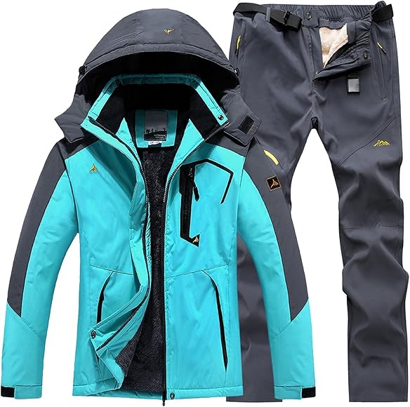 Conjunto de chaqueta y pantalones de esquí para hombre, traje de snowboard impermeable para invierno, equipo de esquí térmico, resistente al viento, ropa de nieve aislada al aire libre, traje de