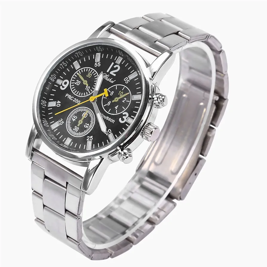 Brrnoo Reloj analógico Masculino para Hombre, Reloj de Pulsera con Caja de aleación y Banda de Acero Inoxidable, Relojes de Negocios de diseño Deportivo Informal, Hombre